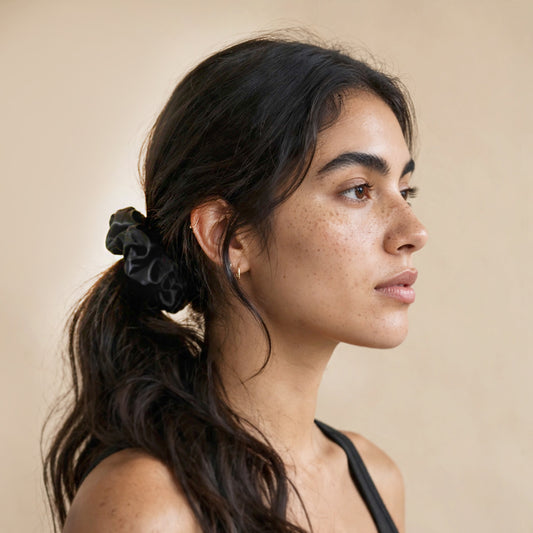 Silk Scrunchie, Large, Black, Origin Series
