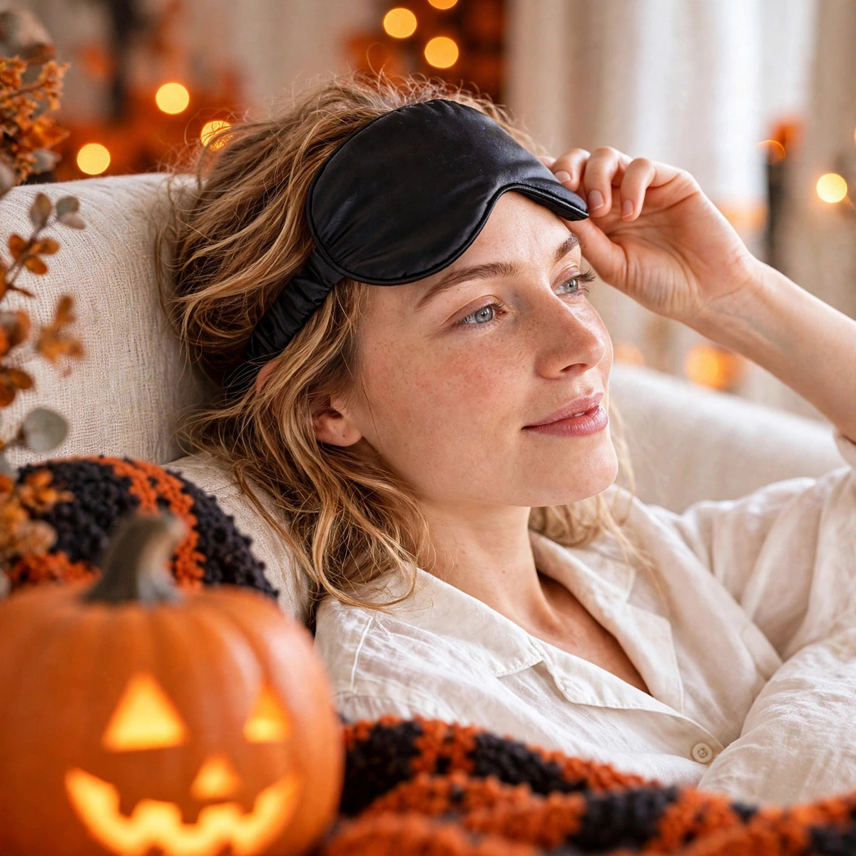 Black silk sleep mask - Noir Duo Gift Set