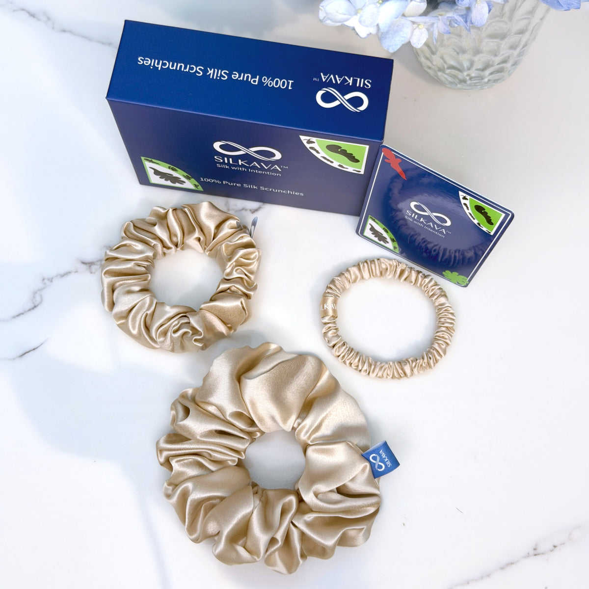 Silk Scrunchies, Mixed Sizes Set, Origin Series