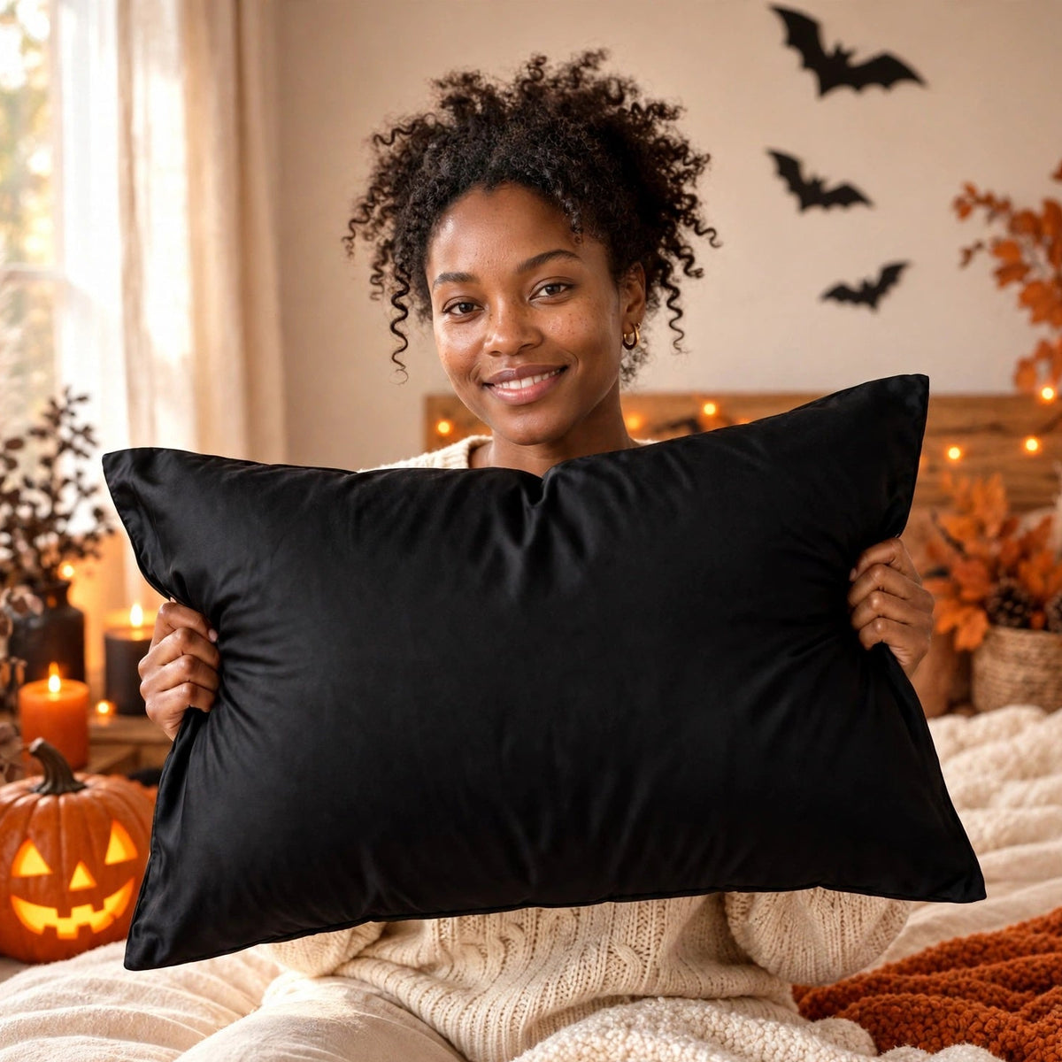 Black silk pillowcase - Noir Duo Gift Set