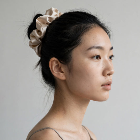 Silk Scrunchie, Large, Champagne, Origin Series