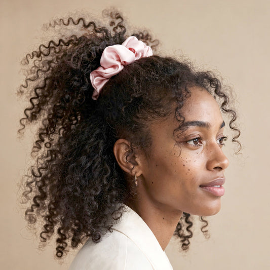 Silk Scrunchie, Large, Pink, Origin Series