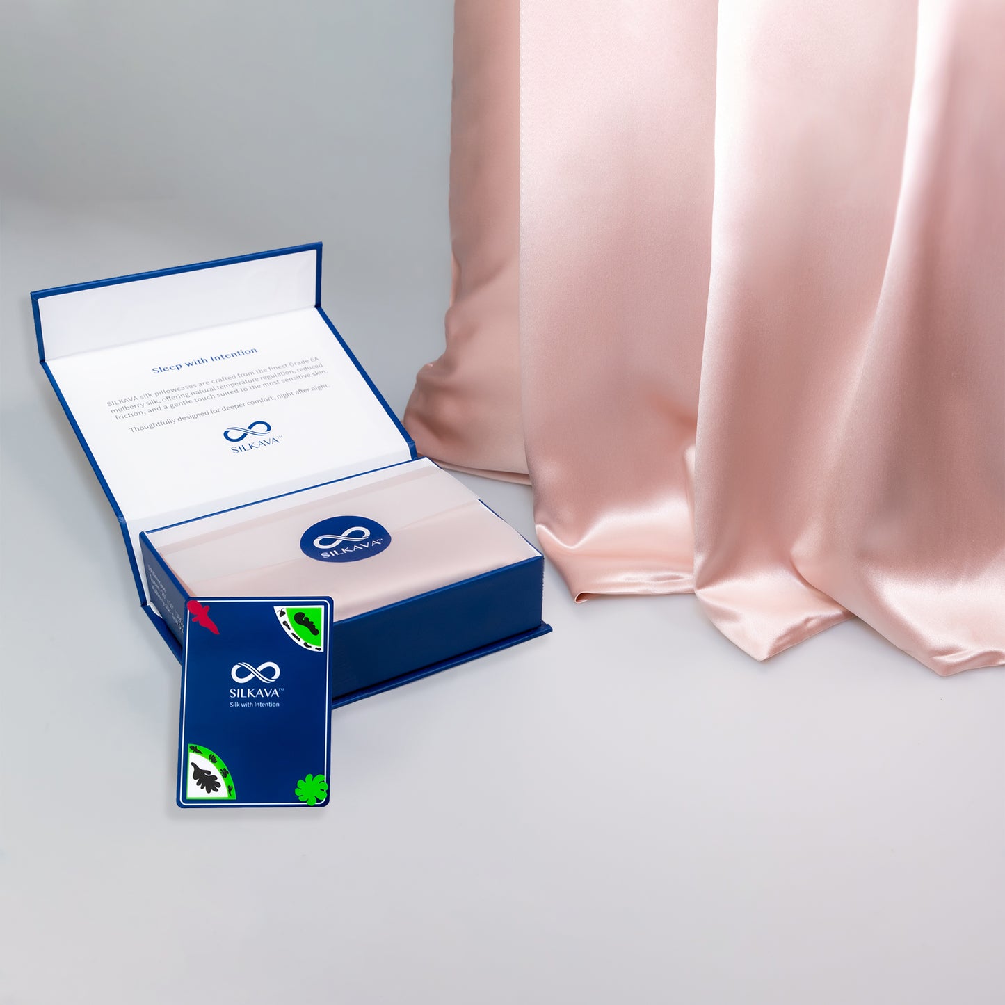 SILKAVA silk pillowcase with gift box packaging, pink