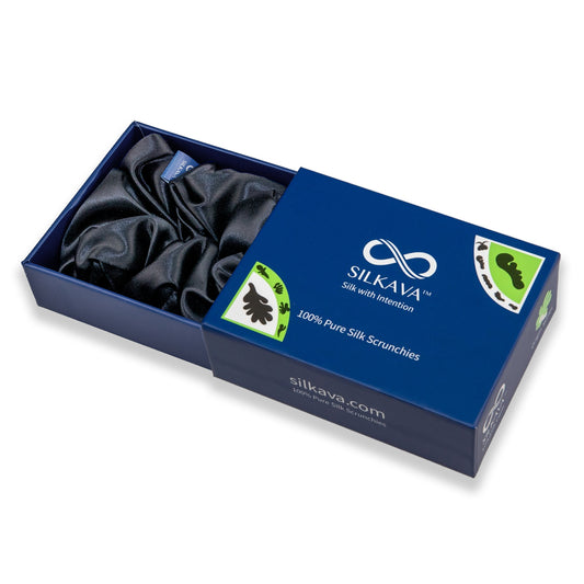 Silk Scrunchie, Large, Black, Origin Series
