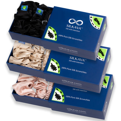 Silk Scrunchies, Mixed Sizes Set, Origin Series