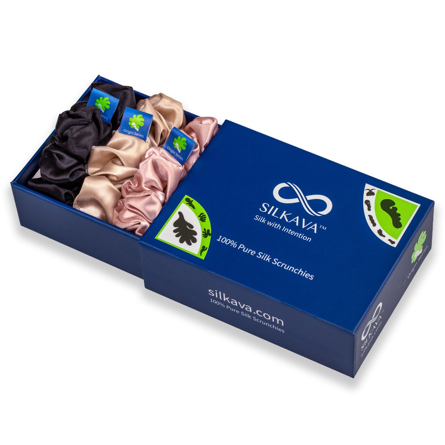 Silk Scrunchies, Midi Size Set, Origin Series